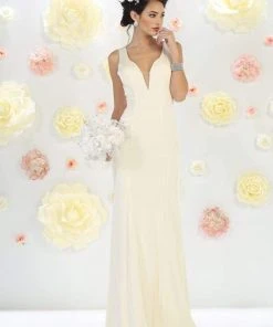 Formal Gowns May Queen Bridal - MQ1431 Sleeveless Plunging Trumpet Gown 11 Formal Gowns May Queen Bridal - MQ1431 Sleeveless Plunging Trumpet Gown