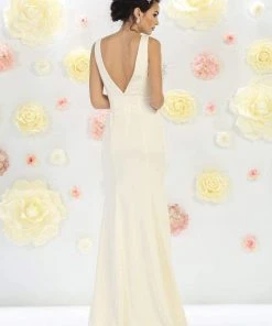 Formal Gowns May Queen Bridal - MQ1431 Sleeveless Plunging Trumpet Gown 12 Formal Gowns May Queen Bridal - MQ1431 Sleeveless Plunging Trumpet Gown