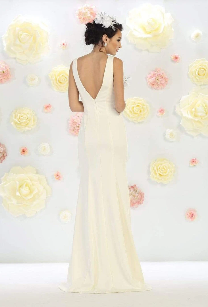 Formal Gowns May Queen Bridal - MQ1431 Sleeveless Plunging Trumpet Gown 5 Formal Gowns May Queen Bridal - MQ1431 Sleeveless Plunging Trumpet Gown