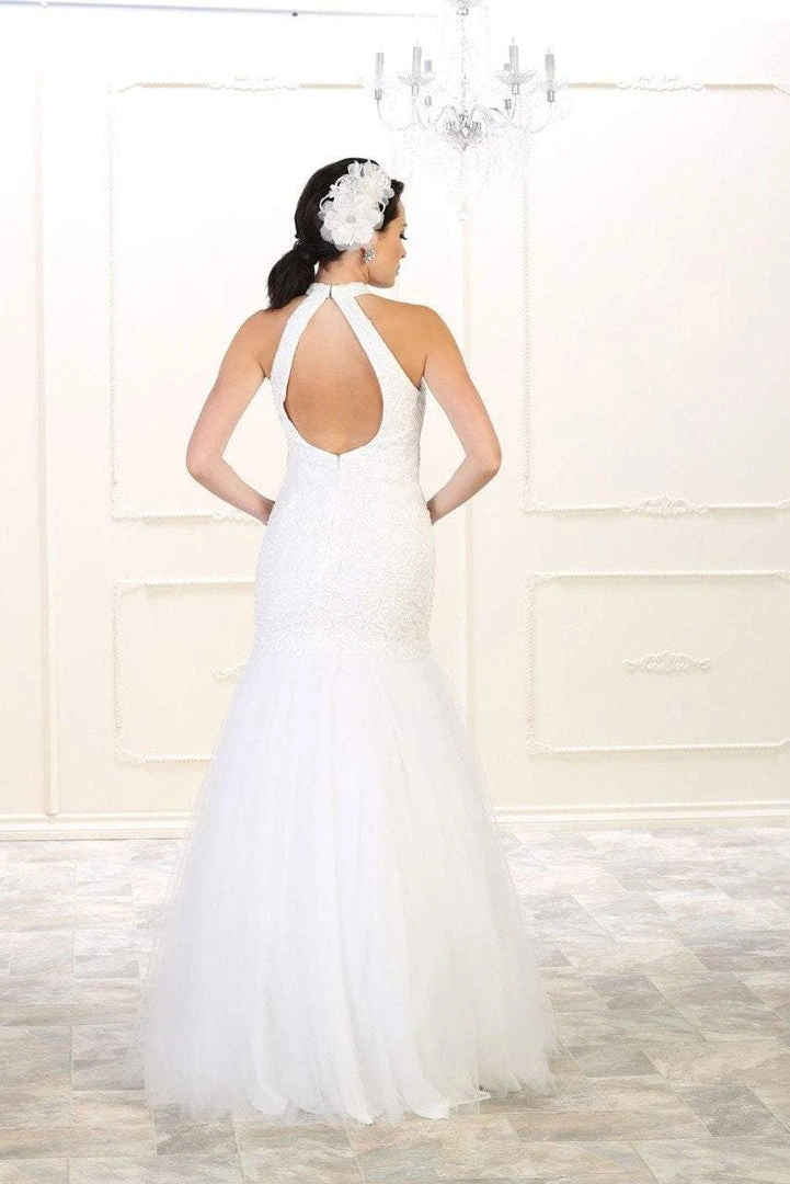 May Queen Bridal - RQ7505 Embroidered High Halter Mermaid Dress Formal Gowns 4 May Queen Bridal - RQ7505 Embroidered High Halter Mermaid Dress Formal Gowns