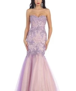 May Queen Bridal - Strapless Mermaid Dress With Embellished Lace Appliqued Bodice RQ7248 Formal Gowns 8 May Queen Bridal - Strapless Mermaid Dress With Embellished Lace Appliqued Bodice RQ7248 Formal Gowns