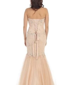 May Queen Bridal - Strapless Mermaid Dress With Embellished Lace Appliqued Bodice RQ7248 Formal Gowns 7 May Queen Bridal - Strapless Mermaid Dress With Embellished Lace Appliqued Bodice RQ7248 Formal Gowns