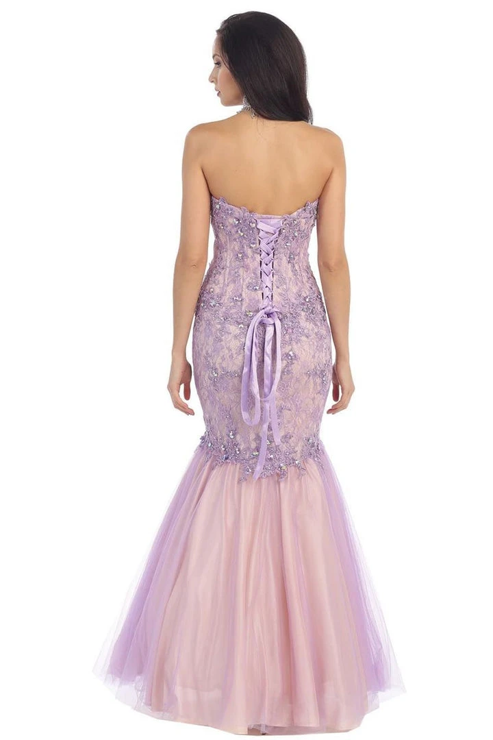 May Queen Bridal - Strapless Mermaid Dress With Embellished Lace Appliqued Bodice RQ7248 Formal Gowns 6 May Queen Bridal - Strapless Mermaid Dress With Embellished Lace Appliqued Bodice RQ7248 Formal Gowns