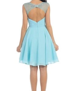 May Queen - Cap Sleeve Floral Jeweled A-Line Cocktail Dress Cocktail Dresses 11 May Queen - Cap Sleeve Floral Jeweled A-Line Cocktail Dress Cocktail Dresses