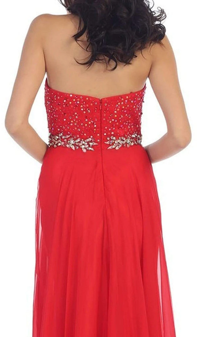 Formal Gowns May Queen - Crystal Flourished Chiffon Long Prom Gown 6 Formal Gowns May Queen - Crystal Flourished Chiffon Long Prom Gown