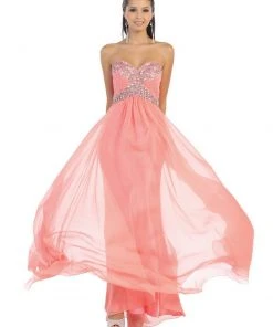 Formal Gowns May Queen - Crystal Flourished Chiffon Long Prom Gown 24 Formal Gowns May Queen - Crystal Flourished Chiffon Long Prom Gown