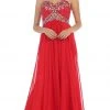 Formal Gowns May Queen - Crystal Flourished Chiffon Long Prom Gown