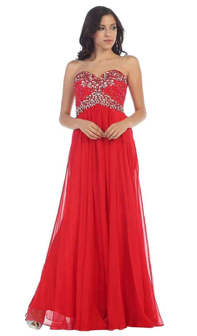 Formal Gowns May Queen - Crystal Flourished Chiffon Long Prom Gown 3 Formal Gowns May Queen - Crystal Flourished Chiffon Long Prom Gown
