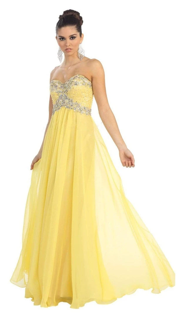 Formal Gowns May Queen - Crystal Flourished Chiffon Long Prom Gown 15 Formal Gowns May Queen - Crystal Flourished Chiffon Long Prom Gown