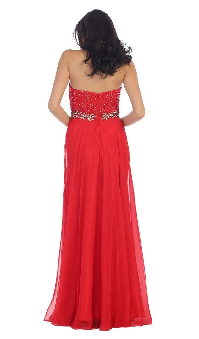 Formal Gowns May Queen - Crystal Flourished Chiffon Long Prom Gown 5 Formal Gowns May Queen - Crystal Flourished Chiffon Long Prom Gown