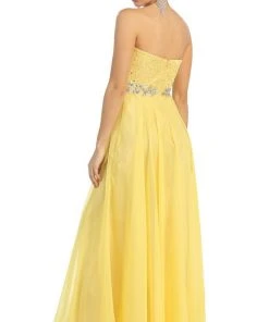 Formal Gowns May Queen - Crystal Flourished Chiffon Long Prom Gown 20 Formal Gowns May Queen - Crystal Flourished Chiffon Long Prom Gown