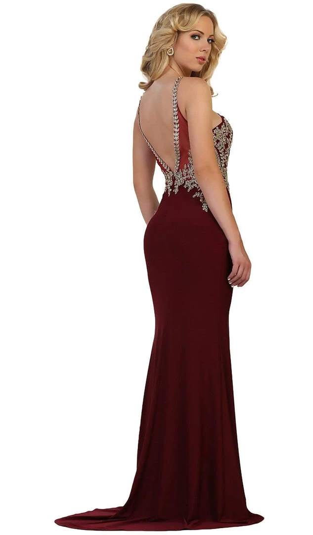 May Queen - Embellished Halter Sheath Evening Gown Formal Gowns 5 May Queen - Embellished Halter Sheath Evening Gown Formal Gowns