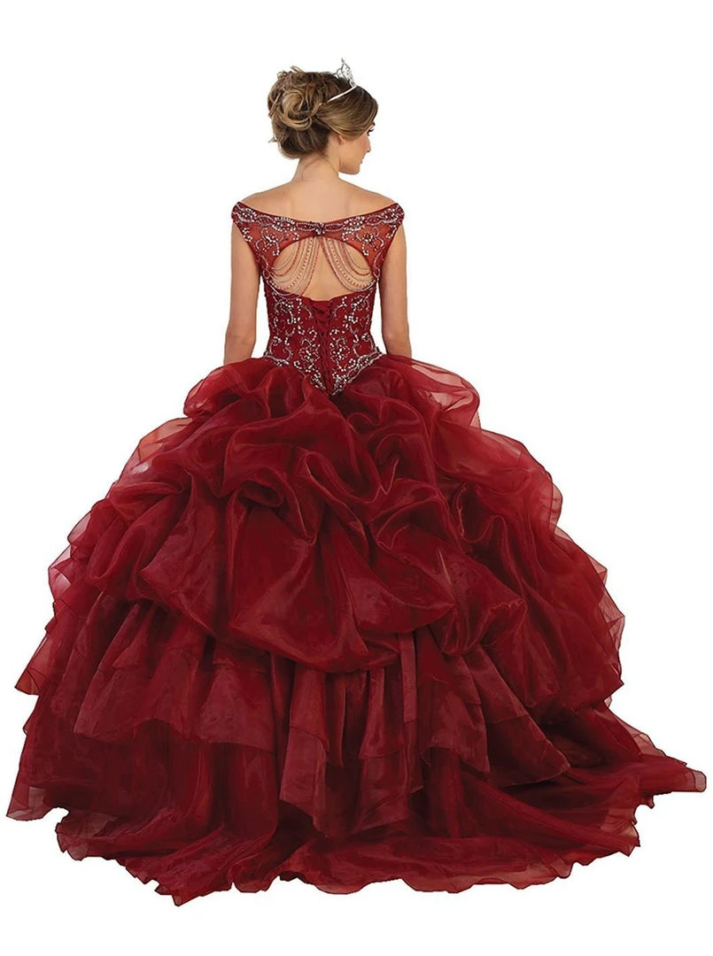 May Queen - Embellished Illusion Off-Shoulder Ruffled Quinceanera Ballgown Formal Gowns 5 May Queen - Embellished Illusion Off-Shoulder Ruffled Quinceanera Ballgown Formal Gowns
