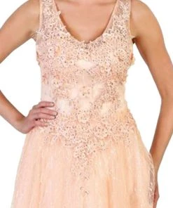 May Queen - Embellished Scoop A-line Evening Dress Formal Gowns