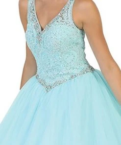 Formal Gowns May Queen - Embellished V-neck Evening Gown 9 Formal Gowns May Queen - Embellished V-neck Evening Gown