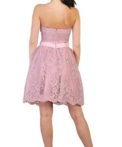 May Queen - Floral Embroidered Strapless Cocktail Dress