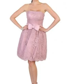 May Queen - Floral Embroidered Strapless Cocktail Dress