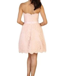 May Queen - Floral Embroidered Strapless Cocktail Dress