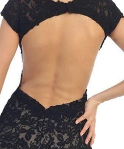 May Queen - Floral Fitted Cutout Trumpet Evening Dress Formal Gowns