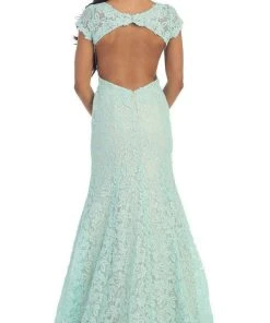 May Queen - Floral Fitted Cutout Trumpet Evening Dress Formal Gowns