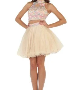 Cocktail Dresses May Queen - Floral Halter A-line Cocktail Dress 17 Cocktail Dresses May Queen - Floral Halter A-line Cocktail Dress