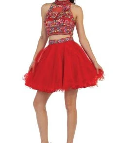 Cocktail Dresses May Queen - Floral Halter A-line Cocktail Dress 13 Cocktail Dresses May Queen - Floral Halter A-line Cocktail Dress