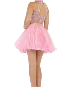 Cocktail Dresses May Queen - Floral Halter A-line Cocktail Dress 12 Cocktail Dresses May Queen - Floral Halter A-line Cocktail Dress