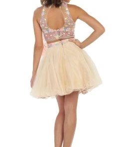 Cocktail Dresses May Queen - Floral Halter A-line Cocktail Dress 18 Cocktail Dresses May Queen - Floral Halter A-line Cocktail Dress