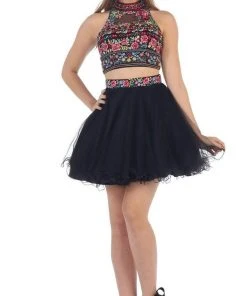 Cocktail Dresses May Queen - Floral Halter A-line Cocktail Dress 19 Cocktail Dresses May Queen - Floral Halter A-line Cocktail Dress