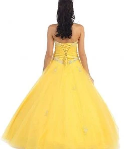 May Queen - Floral Jeweled Sweetheart Formal Ballgown Plus Size Dresses