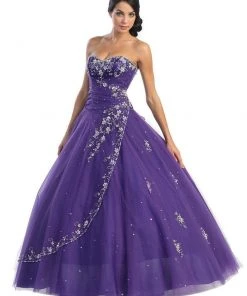 May Queen - Floral Jeweled Sweetheart Formal Ballgown Plus Size Dresses