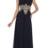 Formal Gowns May Queen - Gilded Lace Illusion Bateau A-line Evening Dress