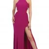 Formal Gowns May Queen - Halter Embellished Cutout Long Prom Gown