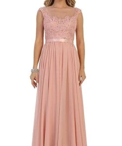 May Queen - Illusion Jewel A-Line Evening Dress Bridesmaid Dresses