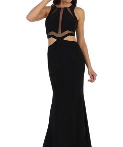 Formal Gowns May Queen - Illusion Paneled Cutout Sheath Long Prom Gown 12 Formal Gowns May Queen - Illusion Paneled Cutout Sheath Long Prom Gown