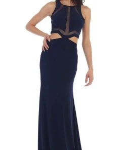 Formal Gowns May Queen - Illusion Paneled Cutout Sheath Long Prom Gown 16 Formal Gowns May Queen - Illusion Paneled Cutout Sheath Long Prom Gown