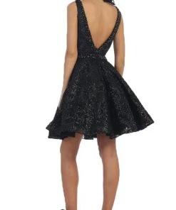 May Queen - Illusion Plunging Sleeveless Cocktail Dress Cocktail Dresses 10 May Queen - Illusion Plunging Sleeveless Cocktail Dress Cocktail Dresses