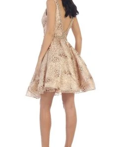 May Queen - Illusion Plunging Sleeveless Cocktail Dress Cocktail Dresses 13 May Queen - Illusion Plunging Sleeveless Cocktail Dress Cocktail Dresses