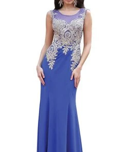 May Queen - Illusion Scoop Lace Prom Gown