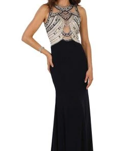 Formal Gowns May Queen - Jewel Embellished Sleeveless Evening Gown