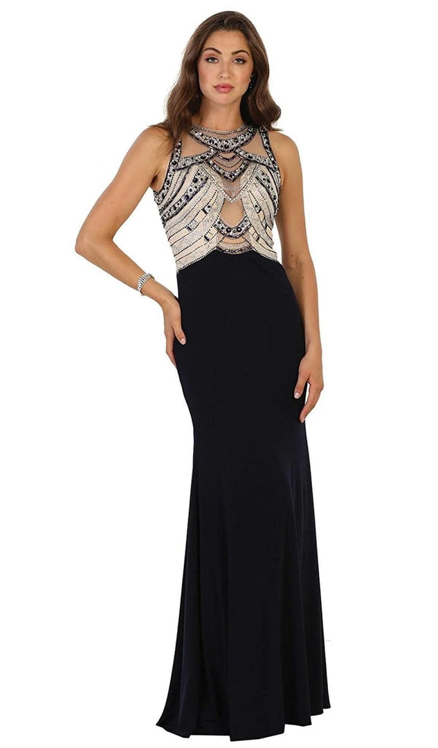 Formal Gowns May Queen - Jewel Embellished Sleeveless Evening Gown 3 Formal Gowns May Queen - Jewel Embellished Sleeveless Evening Gown