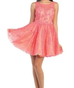 May Queen - Lace Illusion Jewel A-line Cocktail Dress 21 May Queen - Lace Illusion Jewel A-line Cocktail Dress