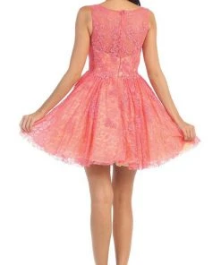 May Queen - Lace Illusion Jewel A-line Cocktail Dress 20 May Queen - Lace Illusion Jewel A-line Cocktail Dress