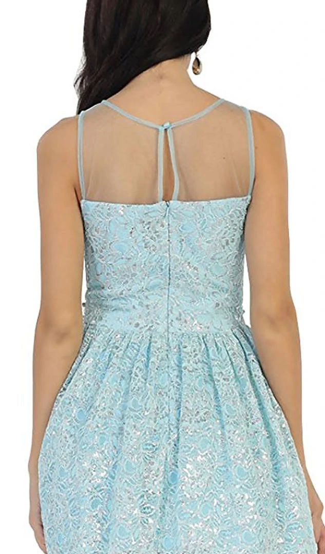 Cocktail Dresses May Queen - Lace Sheer Jewel A-line Cocktail Dress 6 Cocktail Dresses May Queen - Lace Sheer Jewel A-line Cocktail Dress