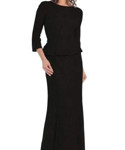 Formal Gowns May Queen - Laced Illusion Bateau Peplum Evening Dress