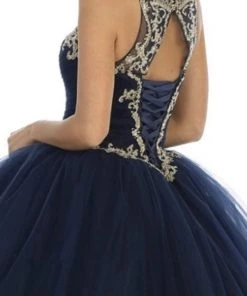 May Queen - LK117 Appliqued Scoop Pleated Ballgown 10 May Queen - LK117 Appliqued Scoop Pleated Ballgown