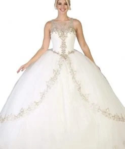 May Queen - LK117 Appliqued Scoop Pleated Ballgown 11 May Queen - LK117 Appliqued Scoop Pleated Ballgown