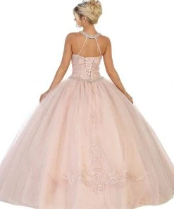 May Queen - LK128 Embellished Halter Basque Quinceanera Formal Gowns 9 May Queen - LK128 Embellished Halter Basque Quinceanera Formal Gowns