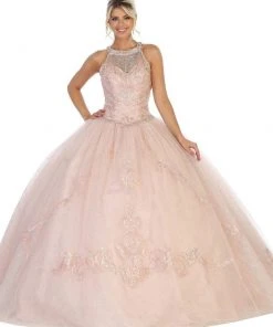 May Queen - LK128 Embellished Halter Basque Quinceanera Formal Gowns 8 May Queen - LK128 Embellished Halter Basque Quinceanera Formal Gowns