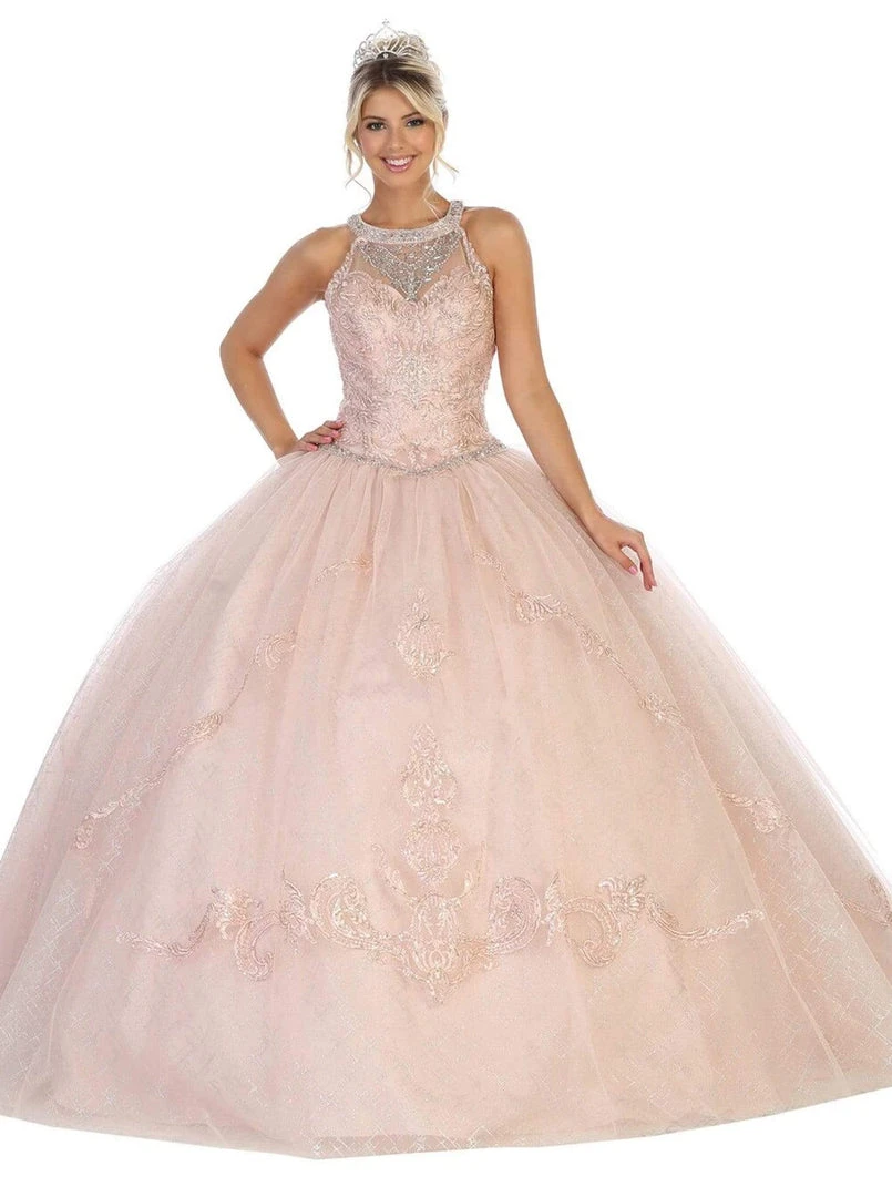 May Queen - LK128 Embellished Halter Basque Quinceanera Formal Gowns 5 May Queen - LK128 Embellished Halter Basque Quinceanera Formal Gowns